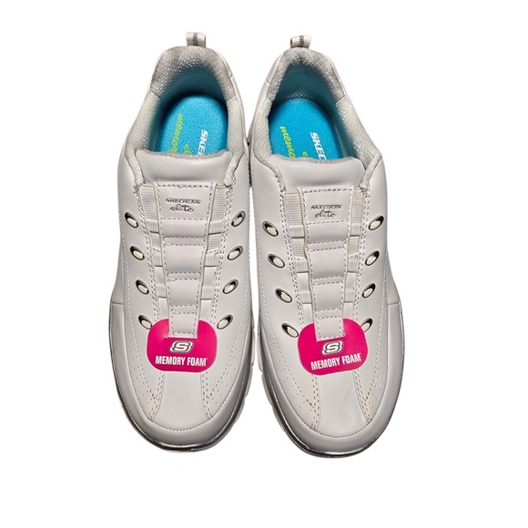 Skechers Shoes Womens 7.5 Elite Class Casual Sneakers White Leather 11644 - Picture 2 of 9